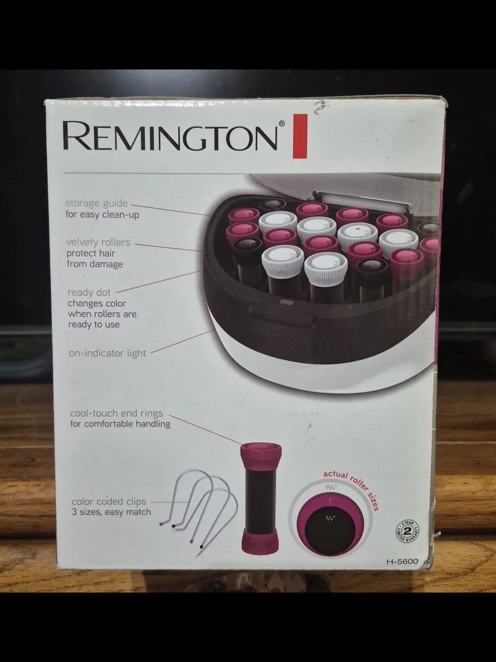 New In Box Remington Velvety Hot Rollers Set - Pink, White & Black Set